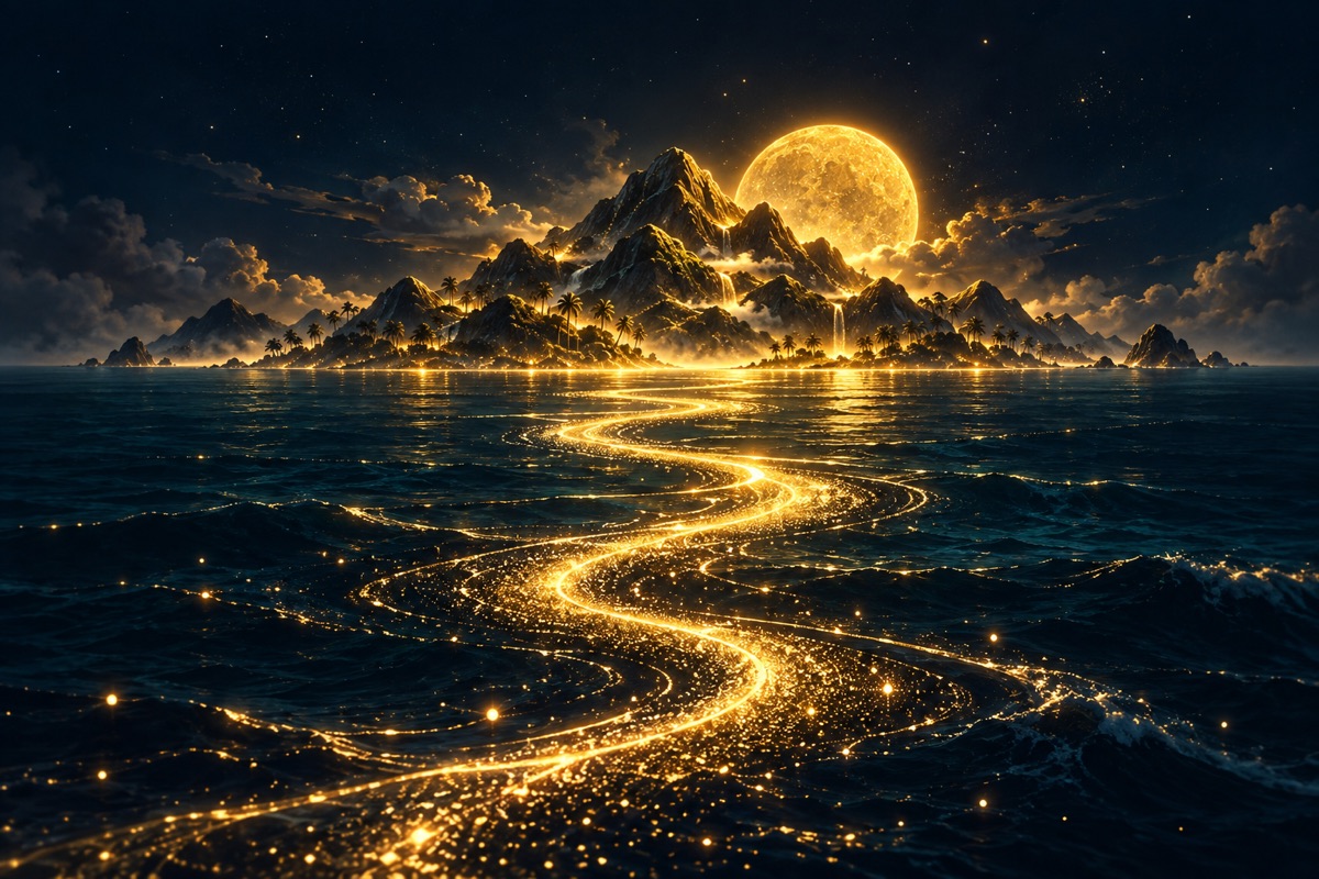 金色潮汐航路通往夜色中的黃金島
